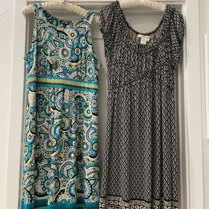 2 dresses   One sleeveless & one cap sleeve both size Large